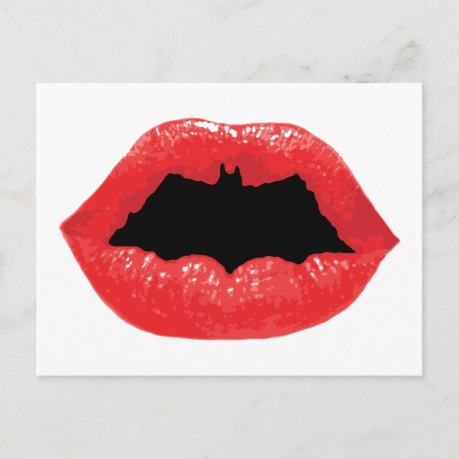 Postal Festiva Batman Valentine | Bat Lips (Anverso)