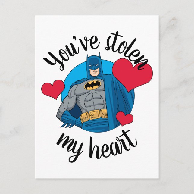Postal Festiva Batman Valentine | Me has robado el corazón (Anverso)