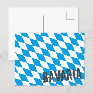 Postal Festiva Bavaria Alemania Bandera del Diamante Diseño
