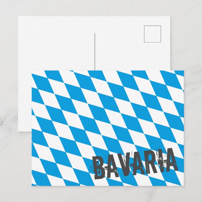 Postal Festiva Bavaria Alemania Bandera del Diamante Diseño (Anverso / Reverso)