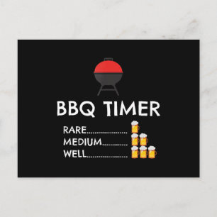 Postal Festiva BBQ Timer Barbecue Gracioso Grill Grill Regalo