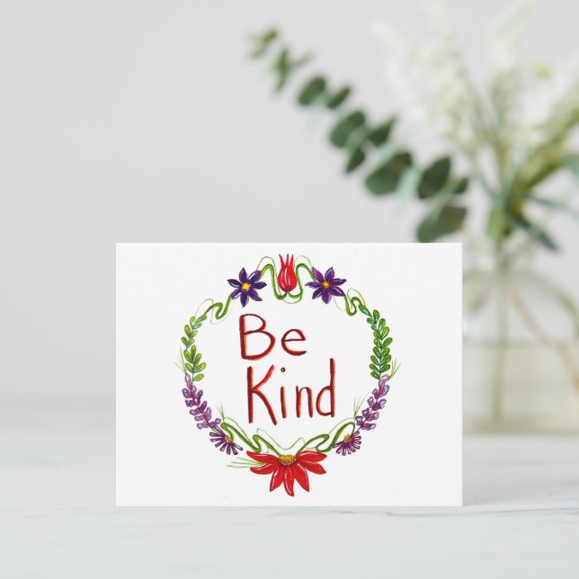 Postal Festiva Be Kind Postcard (Anverso de pie)