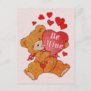 Postal Festiva Be Mine Teddy Bear Valentcard
