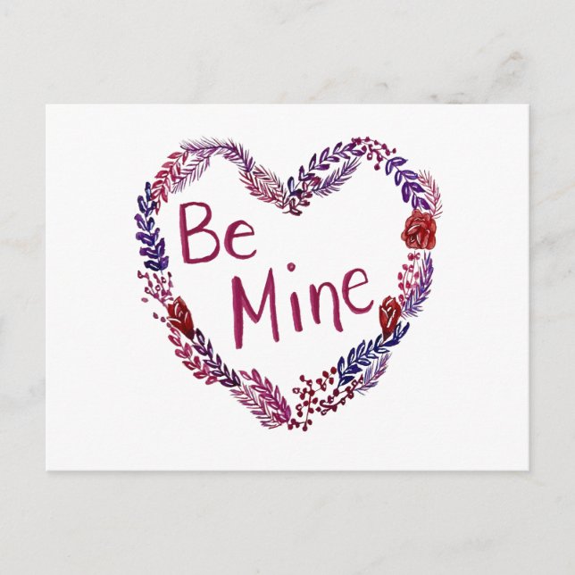 Postal Festiva Be Mine Valentine Postcard (Anverso)