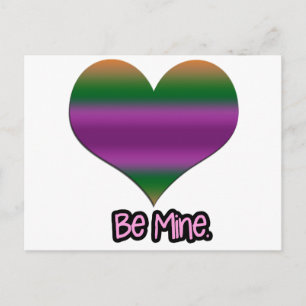 Postal Festiva Be Mine Valentine Purple Stripe Heart