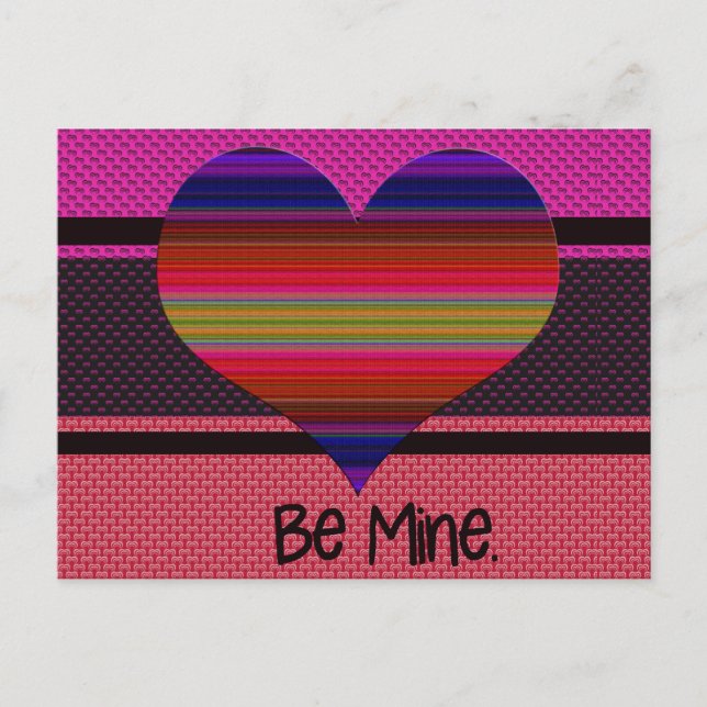 Postal Festiva Be Mine Valentine Rainbow Heart Heart (Anverso)