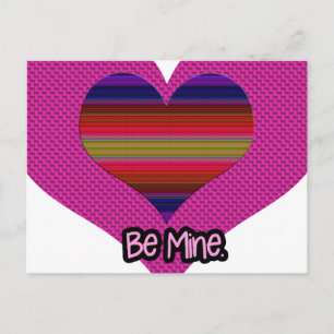 Postal Festiva Be Mine Valentine Rainbow Heart Heart