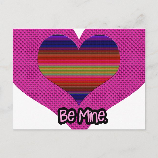 Postal Festiva Be Mine Valentine Rainbow Heart Heart (Anverso)
