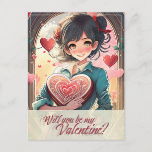 Postal Festiva Be my Valentine in Manga Style 31470