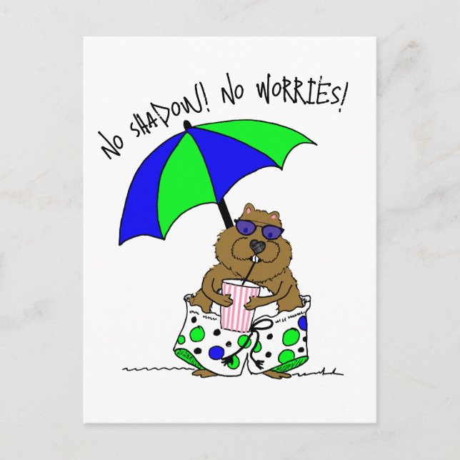 Postal Festiva Beach Day Groundhog (Anverso)