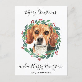 Postal Festiva Beagle Dog Elegant Merry Christmas