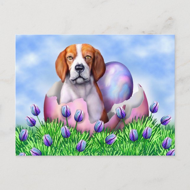 Postal Festiva Beagle Easter Surprise (Anverso)