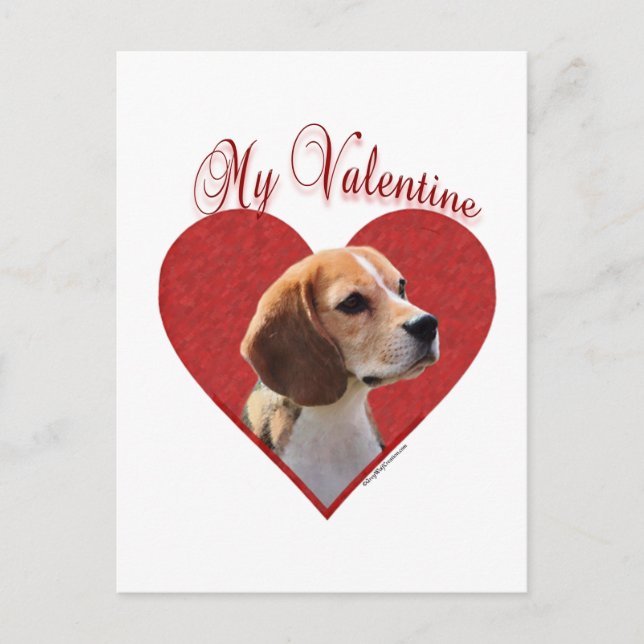 Postal Festiva Beagle My Valentine (Anverso)