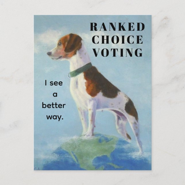 Postal Festiva Beagle promueve el voto por elección de clasificac (Anverso)
