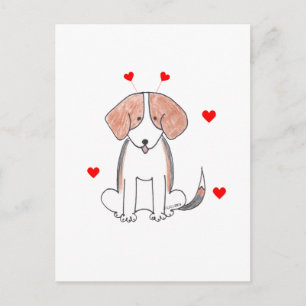 Postal Festiva Beagle Valentine Ears
