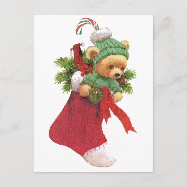 Postal Festiva Beary Merry Christmas (Anverso)
