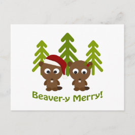 Postal Festiva ¡Beaver-y Merry! Navidades Beavers