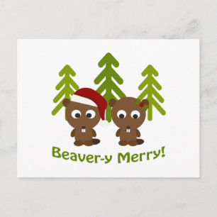Postal Festiva ¡Beaver-y Merry! Navidades Beavers