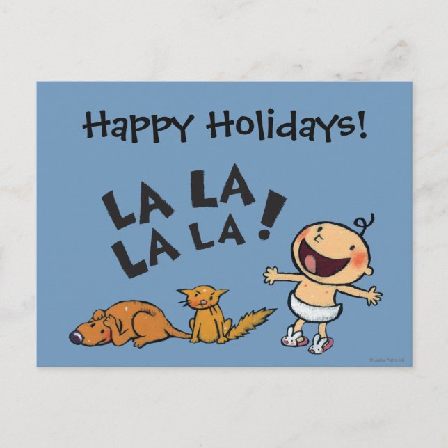 Postal Festiva Bebé cantante de Leslie Patricelli con los (Anverso)