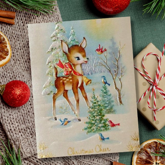 Postal Festiva Bebés Navidades ventilado Deer (Subido por el creador)