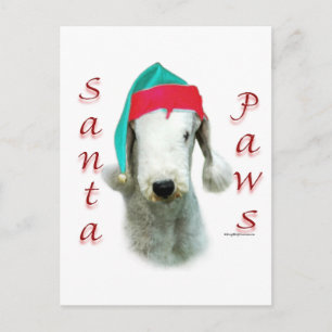 Postal Festiva Bedlington Terrier Santa Paws