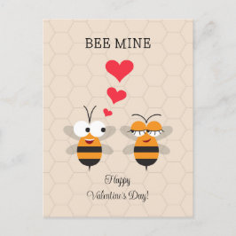Postal Festiva Bee Mine Honeybee Cute El día de San Valentín