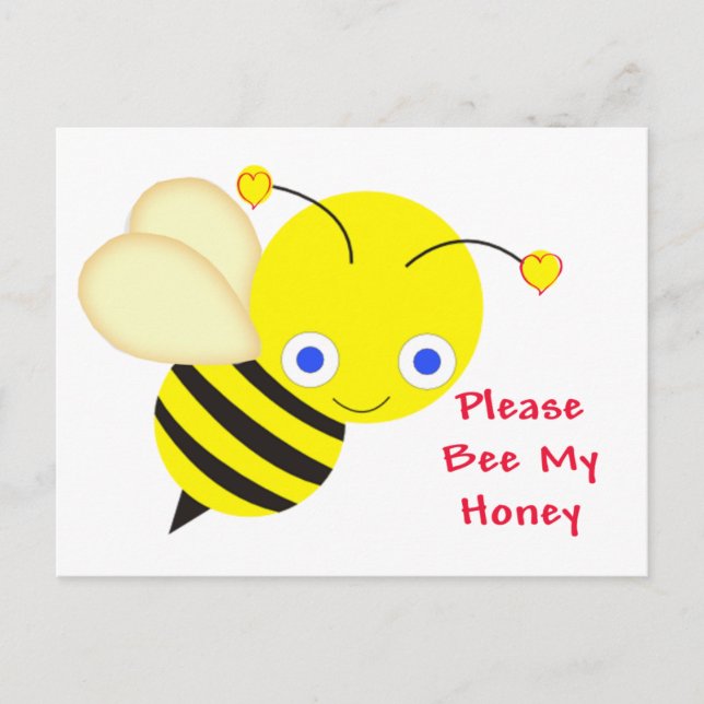 Postal Festiva Bee My Honey Valentine (Anverso)
