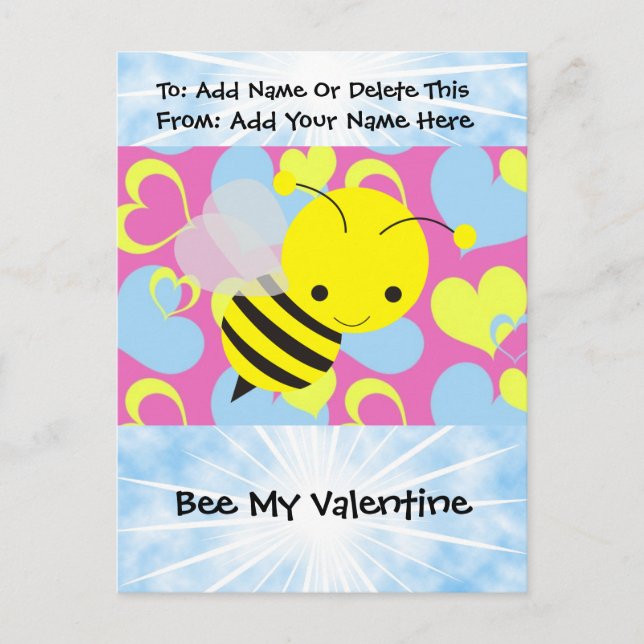 Postal Festiva Bee My Valentine (Anverso)