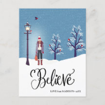 BELIEVE | Paisaje nevado con pájaro cardenal inver