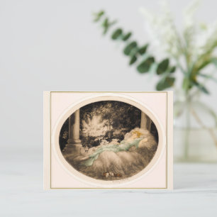 Postal Festiva Belleza durmiente de Louis Icart