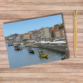 Postal Festiva Bellos barcos fotografía de Porto Portugal, viajes