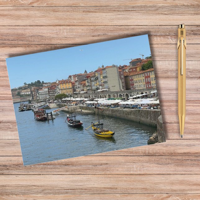 Postal Festiva Bellos barcos fotografía de Porto Portugal, viajes (Subido por el creador)