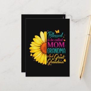 Postal Festiva Bendecida por ser llamada mamá abuela genial