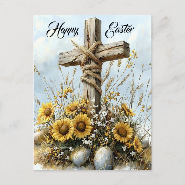 Postal Festiva Bendiciones alegres de Pascua (Anverso)