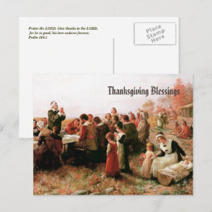 Postal Festiva Bendiciones de Acción de Gracias. Bella Artes