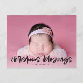 Postal Festiva Bendiciones de Navidades religiosos foto de doble 