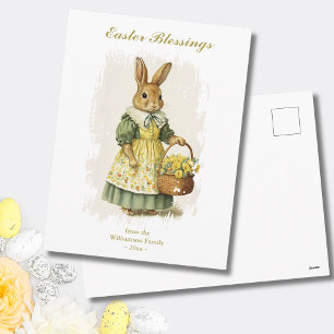 Postal Festiva Bendiciones de Pascua Personalizado de Conejo Cone