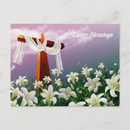 Postal Festiva Bendiciones de Pascua. Religioso cristiano