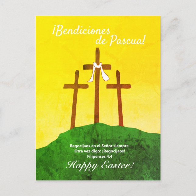 Postal Festiva Bendiciones de Pascua Semana Santa Española (Anverso)