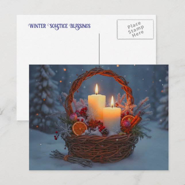 Postal Festiva Bendiciones del Solsticio de Invierno Especias de  (Anverso / Reverso)