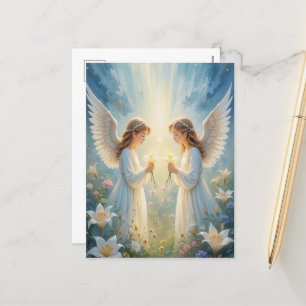 Postal Festiva Bendiciones espirituales celestiales de Pascua