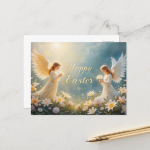 Postal Festiva Bendiciones Fuertes Angélicas de Pascua