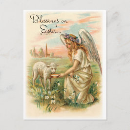 Postal Festiva Bendiciones Vintage En Pascua