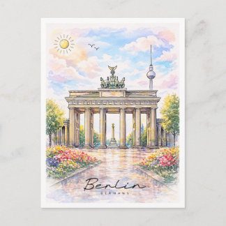 Postal Festiva Berlin Brandenburg Gate Watercolor | Germany