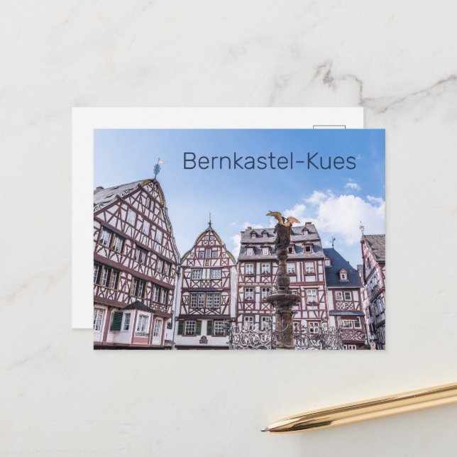 Postal Festiva Bernkastel-Kues Histórico Facades Alemania Souveni (Anverso/Reverso In Situ)