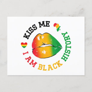 Postal Festiva Bésame soy el mes de la historia negra afroamerica
