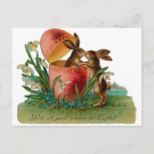 Postal Festiva Beso de conejo de Pascua