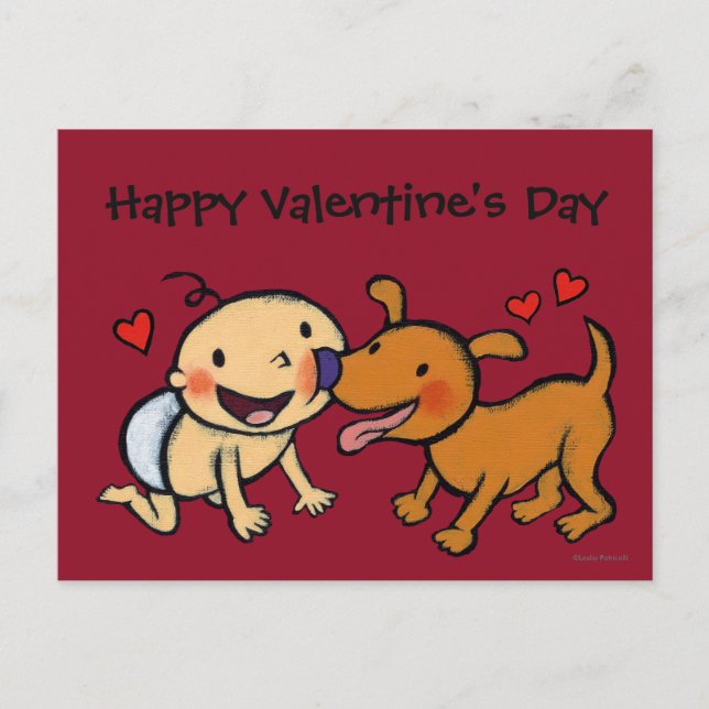 Postal Festiva Besos de nariz de perro (Anverso)