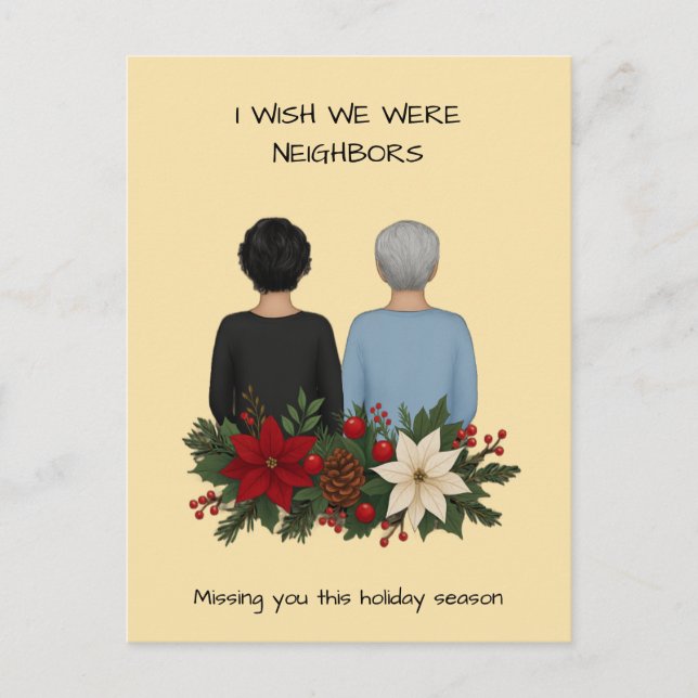 Postal Festiva Best Friends Holiday Postcard Custom Wish We Were (Anverso)