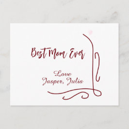 Postal Festiva Best mom ever red love Spanish border stylish 